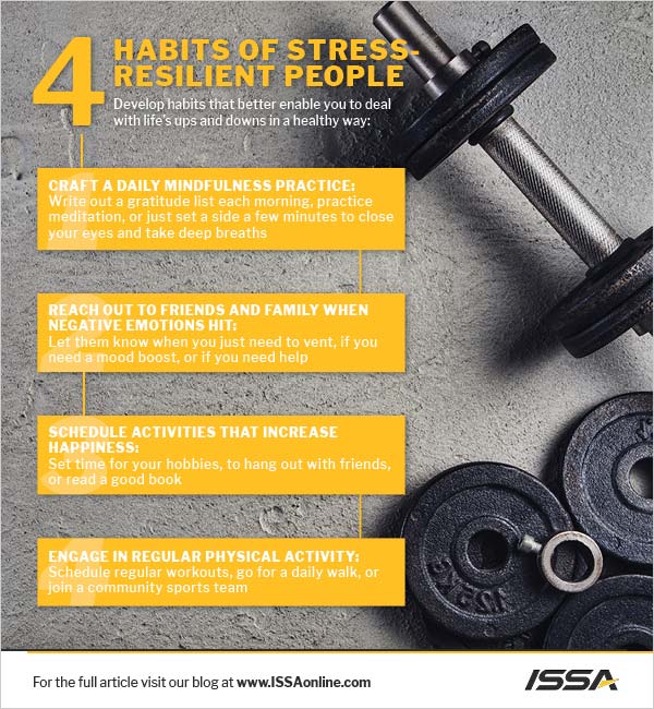 ISSA, International Sports Sciences Association, Certified Personal Trainer, ISSAonline, Top Habits of Stress-Resilient People (That You'll Want Too), Handout